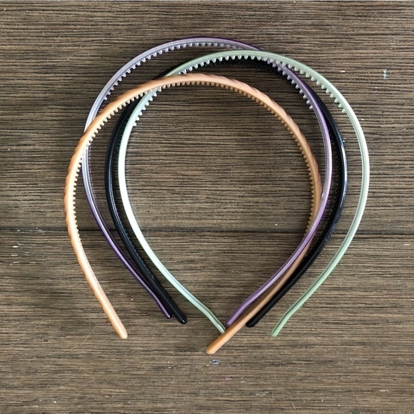 Solid color plastic headband 4ct. - Picture 1 of 2